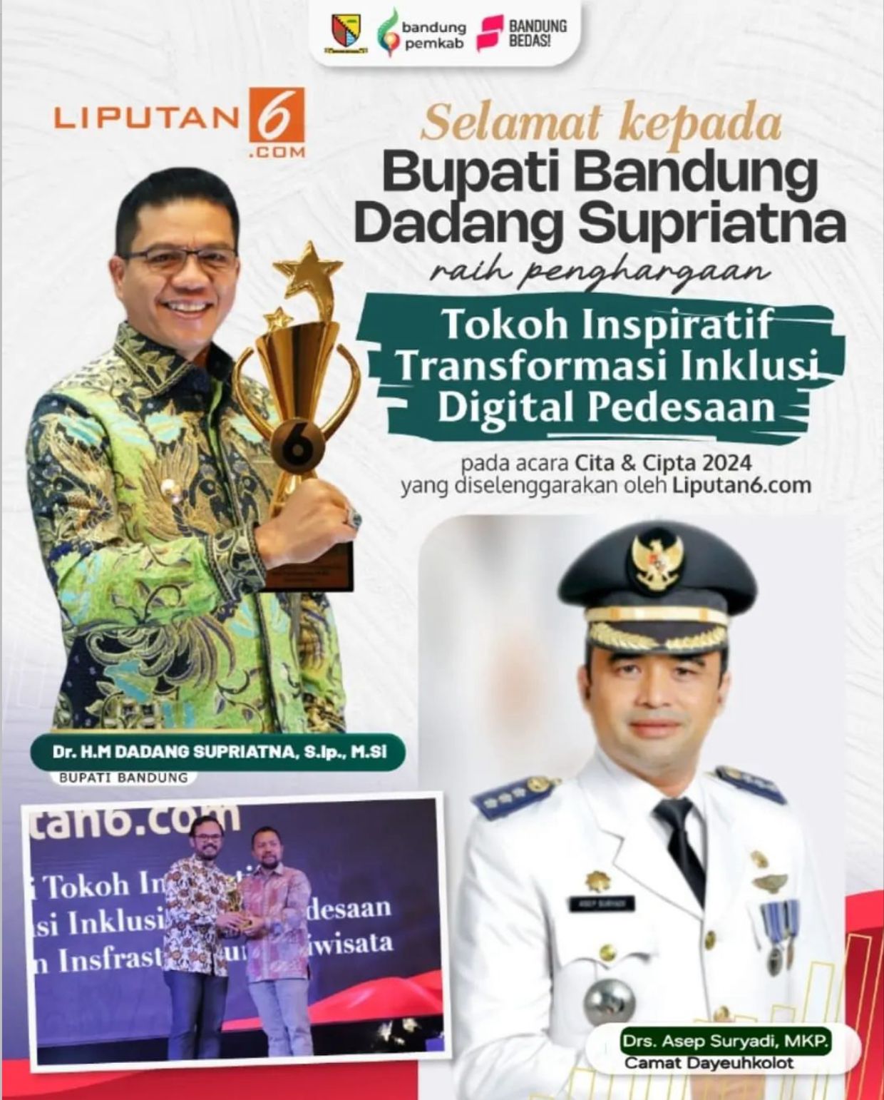 bupati-bandung-dadang-supriatna-raih-penghargaan-tokoh-inspiratif-transformasi-inklusi-digital-pedesaan